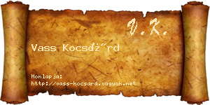 Vass Kocsárd névjegykártya