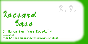 kocsard vass business card